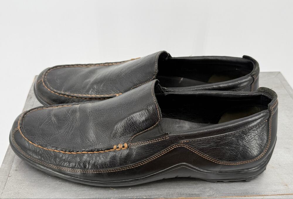 Cole Haan Men's Black Leather Slip On Loafers Casual Comfort Shoes Size 15M